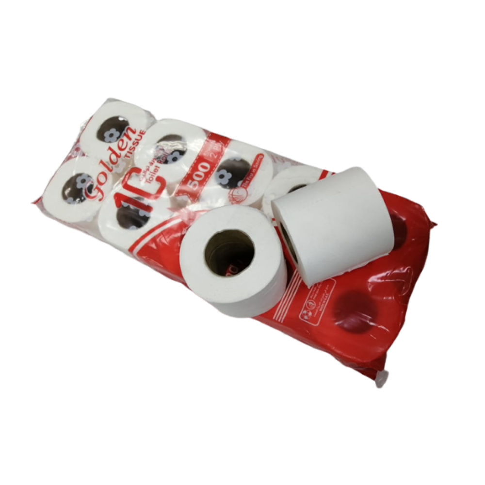 Golden Tissue Toilet Rolls 2 Ply 500 x 10 Rolls